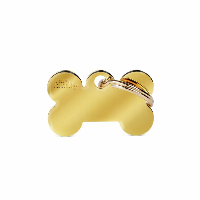 Sale MY FAMILY Classic Small Bone Golden Brass Tag Hundemarke